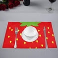 thumbnail image 2 of MKHERT Cute Strawberry Funny Fruit Placemats Table Mats for Dining Room Kitchen Table Decoration 12x18 inch,Set of 6, 2 of 4