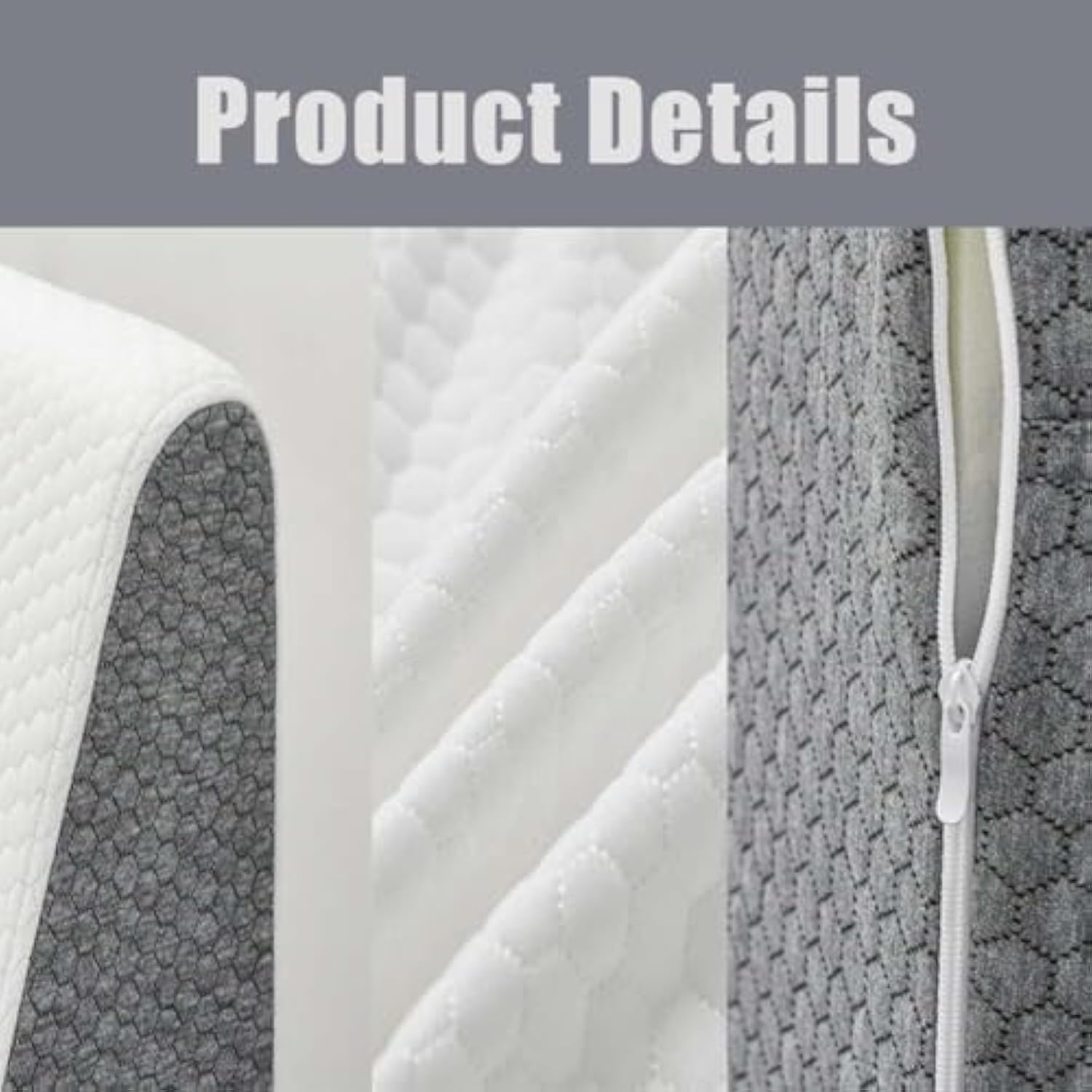 Hiquo Orthopedic Wedge Pillow Set - Max Comfort 30 Degree Memory Foam for Back, Neck Pain Relief, Better Sleep, Acid Reflux & Snoring Solution (Light Gray)