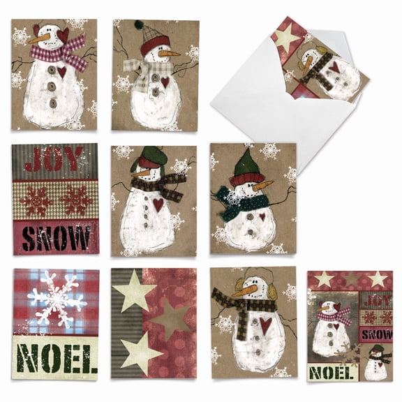 The Best Card Company 10 Assorted Blank Notes Set 4x5.12 w/ Envelopes, 10x1 Designs, For Men, Women, Vintage Vehicles M4182OCB-B1x10