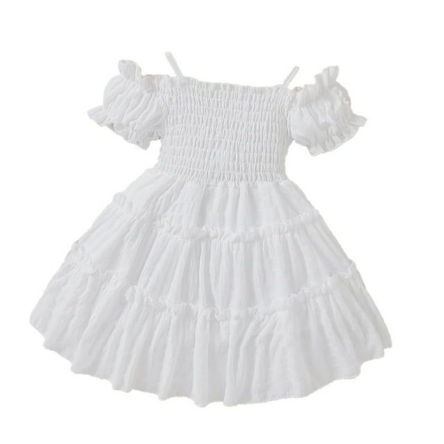 WEAIXIMIUNG Robes de Sport pour Filles 10-12 Ans Robe Tutu pour Bébés Filles Volants Robes de Fête de Mariage Unies