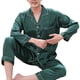 thumbnail image 2 of Conjunto de pijama de 2 piezas de seda sintética con un solo pecho y cárdigan de talla grande para hombre, ropa de dormir para el hogar., 2 of 7