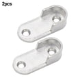 thumbnail image 1 of Supports d'Extrémité de Garde-Robe pour Rails Suspendus, Support de Tringle de Garde-Robe Ovale, Support de Tringle de Garde-Robe Ton Argent 2 Pcs, 1 of 9