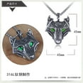 thumbnail image 2 of Brand New Mens Stainless Steel Viking Celtic Wolf Head Pendant Necklace, 2 of 5