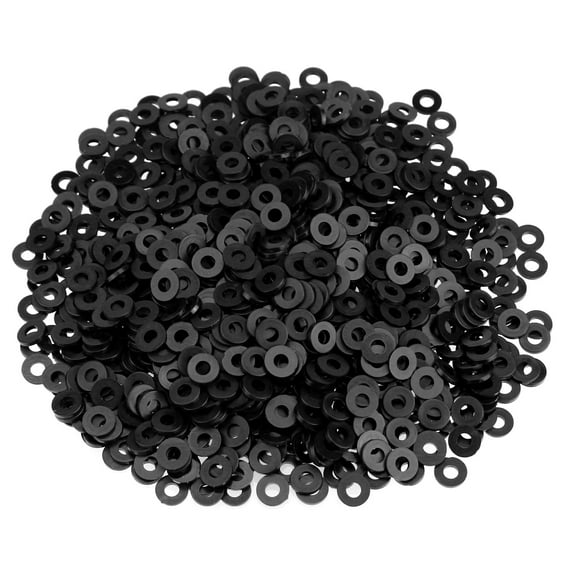 HELIFOUNER 500 Pieces M25 Black Nylon Flat Washers Plastic Washers Inner Diameter 25mm Outer Diameter 5mm Thickness 10mm