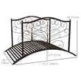 thumbnail image 2 of 4FT Metal Garden Bridge Decorative Arc Bridge with Guardrails Black Bronze, 2 of 7