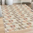 thumbnail image 1 of Geometric Decorative Rug, Abstract Cubes Isometric Hexagonal Shaped Pattern Colorful Retro Design Print, Quality Carpet for Bedroom Dorm and Living Room, 6 Sizes, Dark Peach, by Ambesonne, 1 of 4