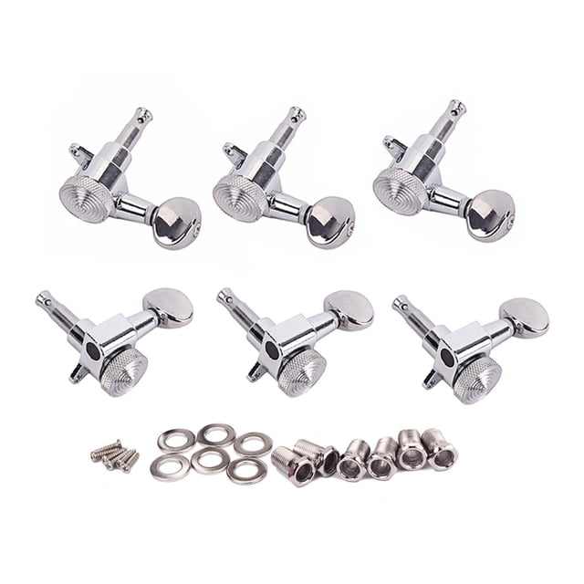 fastboy 6 Pieces 3R Guitar String Tuning Peg Rustproof Threaded Tuner Machine Heads Adjustable Knobs Locking String Set Good Fixation
