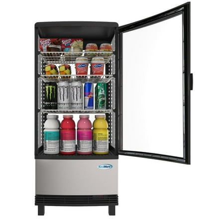 Koolmore LED Metal Countertop Refrigerator Display Case in Black/Silver