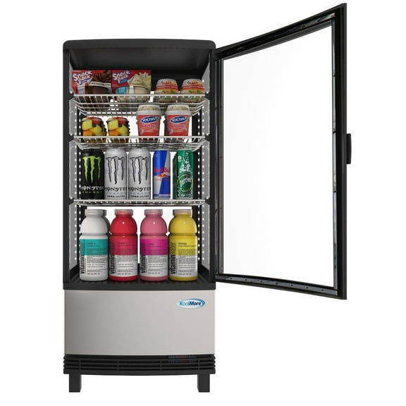 Koolmore LED Metal Countertop Refrigerator Display Case in Black/Silver