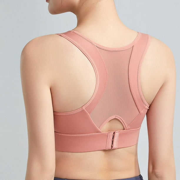 yievot Women's Sports Underwear Yoga Wear Running Back Training Shock-proof  Vest Breasted Bra 