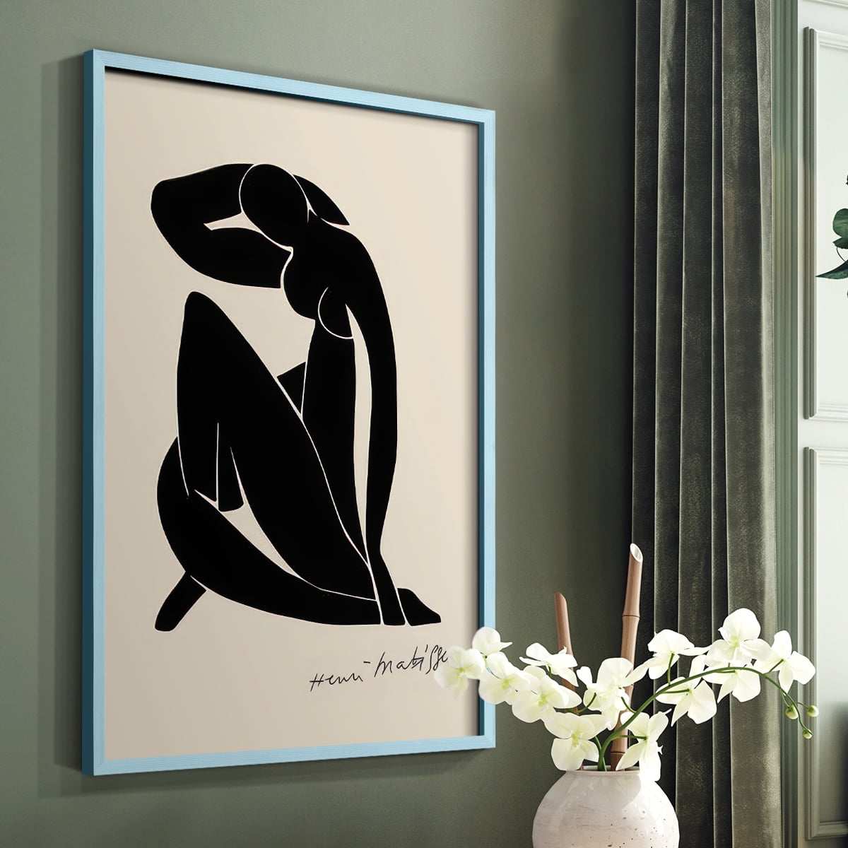 Matisse CLXXXVI Framed Print in Blue Solid Wood 11 x 14 Framed Print