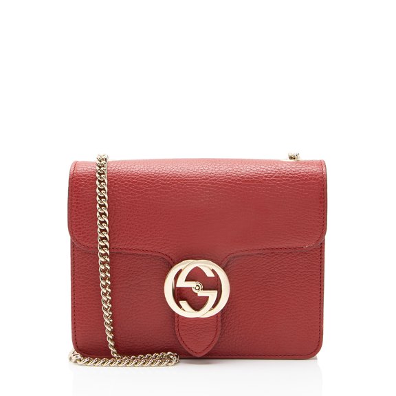 Pre-Owned Gucci Grained Calfskin Interlocking G Small Shoulder Bag
