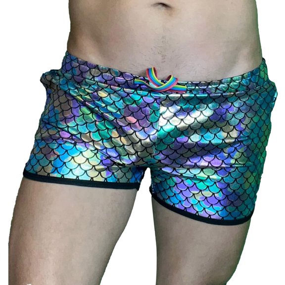 Men's Running Shorts Zipper Pocket Rave & Party Shorts Rainbow Panda 3 Inch Inseam Shorts