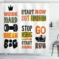 thumbnail image 1 of Ambesonne Fitness Shower Curtain, Positive Words, 69"Wx84"L, Orange Yellow Black, 1 of 3