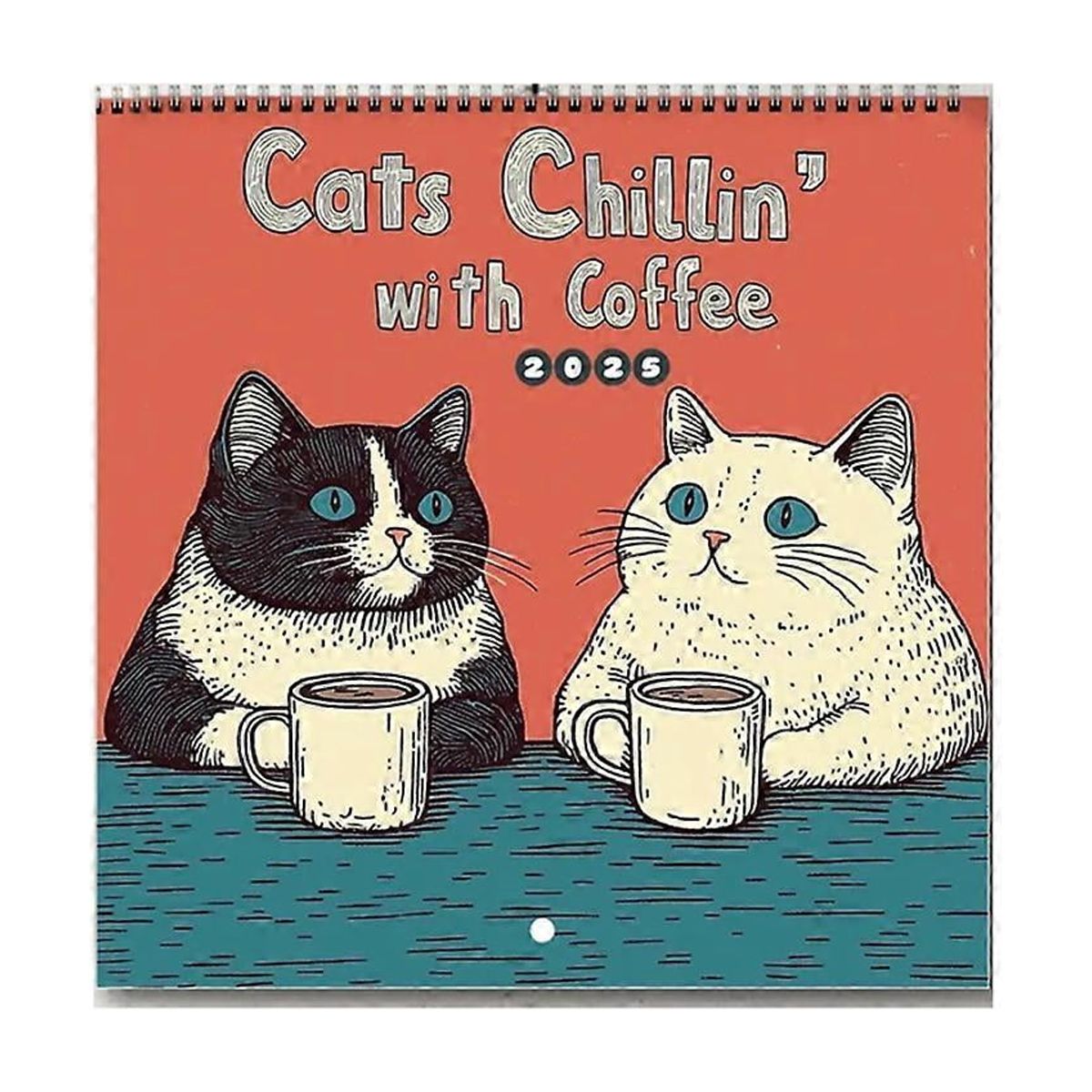 2025-cat-calendar-2025-cats-chillin-with-coffee-calendar-bodega