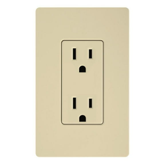 Lutron 01337 - CAR-15-IV 15A CLARO RECEPTACLE, IVORY IVORY Straight Blade Wall Outlets