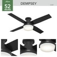 thumbnail image 6 of Hunter 52 inch Indoor Ceiling Fan with LED Light and Remote Control - Black Modern Ceiling Fan, Low Profile Mount, 4 Blades, For Bedroom, Living Room, or Kitchen, Quiet - Dempsey 52389, Matte Black, 6 of 16