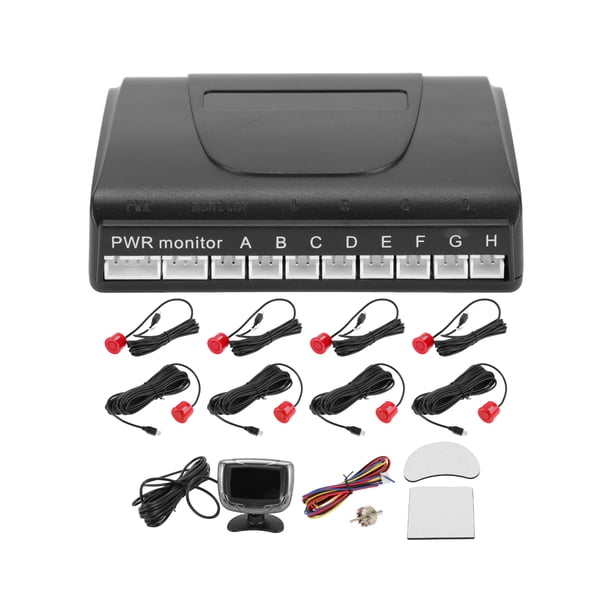 Sistema de radar de reversa para vehículos Unique Bargains con pantalla LCD de distancia, sensores de estacionamiento de reversa, detección de distancia, 8 sensores de estacionamiento, rojo