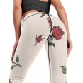 thumbnail image 2 of Rose Pattern High Waisted Leggings for Women Regular & Plus - No See Through Tummy Control Cycling Workout Yoga Pants without Pockets 2XL, 2 of 6