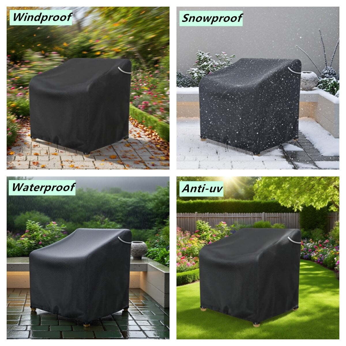 Limerenc Patio Outdoor Chair Covers 2 Pack, Outdoor Furniture Covers Waterproof Suitable for Lawn Lounge Seat, Wicker, Swivel, Rocking Chairs, 32"Dx37"Wx36"H