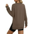 thumbnail image 4 of Cmfcve Women's Plus Size Sweatshirt Crew Neck Side Slit Loose Tunic Tops Raglan Long Sleeve Athletic Pullover Top, 4 of 4