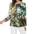 thumbnail image 3 of Genshin Impact Women's Pajama Top 3D Digital Print Sleepwear Trendy Crewneck Pullovers Long Sleeve Shirts 5XL, 3 of 8