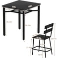 thumbnail image 2 of MIERES Counter Height Dining Set for 3 Piece,Small Kitchen Table Set with Storage Shelf, Farmhouse Bar Table Set for Small Spaces, Dining Room, Kitchen, Rustic Black, 2 of 9