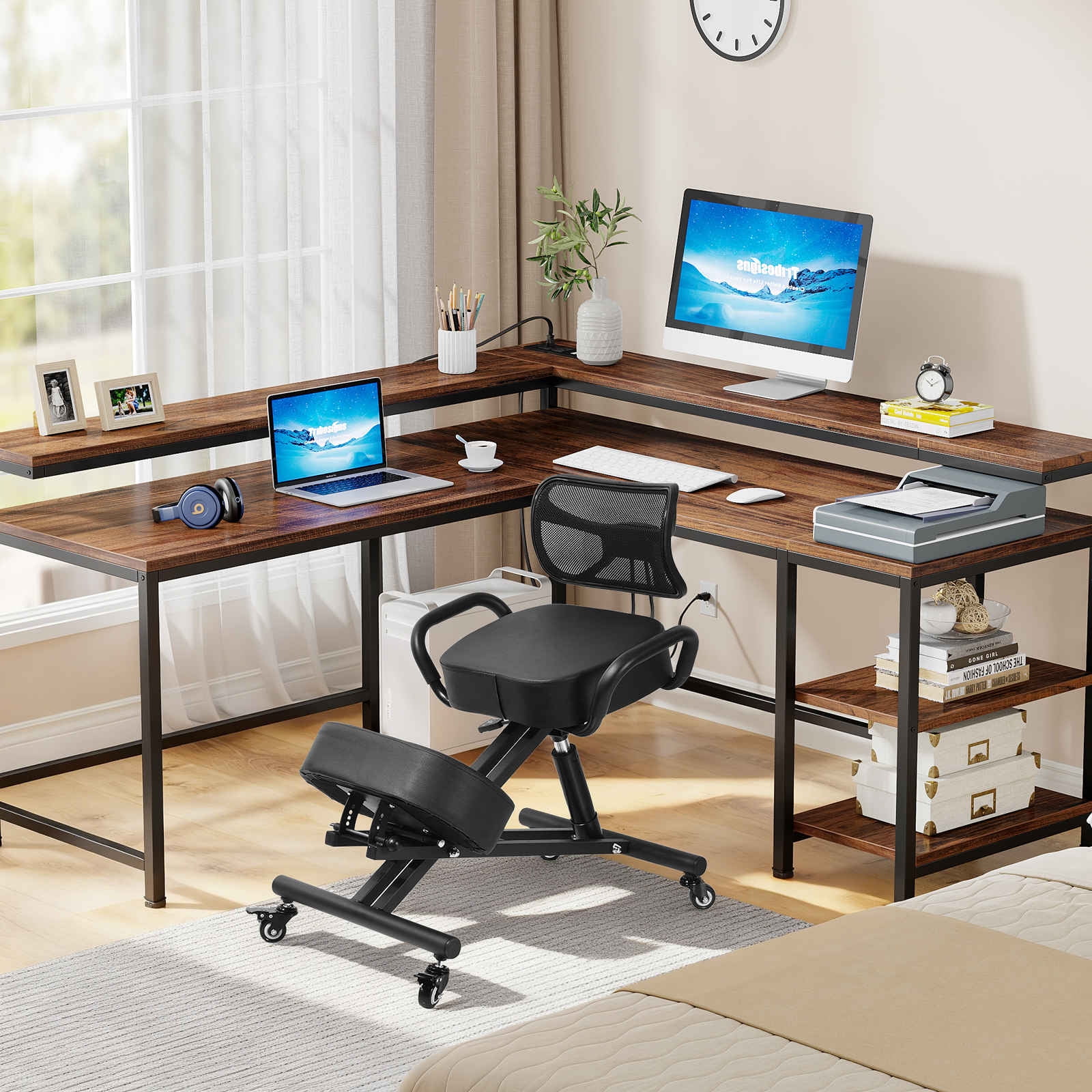 Adjustable Kneeling Chair with Back Support | Ergonomic Office Chair for Posture Correction & Back Pain Relief
