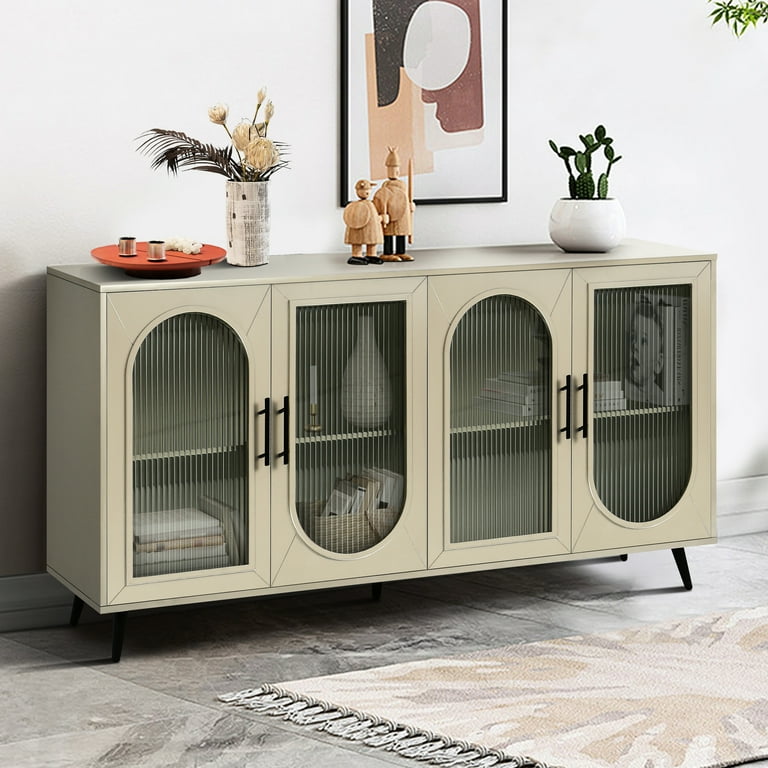 Living Room Tv Cabinet - 65+ Inch Wood With Glass Front & Vintage