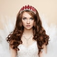 thumbnail image 4 of OUNONA Elegant Bridal Headband with Red Rhinestones, 1 Piece for Weddings, Formal Events, Homecoming, Proms, and Special Occasions, 4 of 7