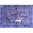 thumbnail image 1 of Ahgly Company Machine Washable Indoor Rectangle Persian Blue Traditional Area Rugs, 2' x 3', 1 of 4