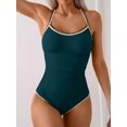 thumbnail image 2 of Traje de baño de una pieza para mujer, con pliegues, control de barriga, 2 of 4
