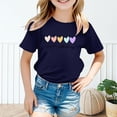 thumbnail image 3 of XQYLOS Girls Cute Pattern T-Shirt Hearts Print Basic Cotton Tops 2025 Summer Fashion Short Sleeve Crewneck Blouse Tops, 3 of 8