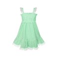 thumbnail image 1 of Girls Dress Green Tank Smocked Ruffle Skirt Sundress 12-18 M, 1 of 8
