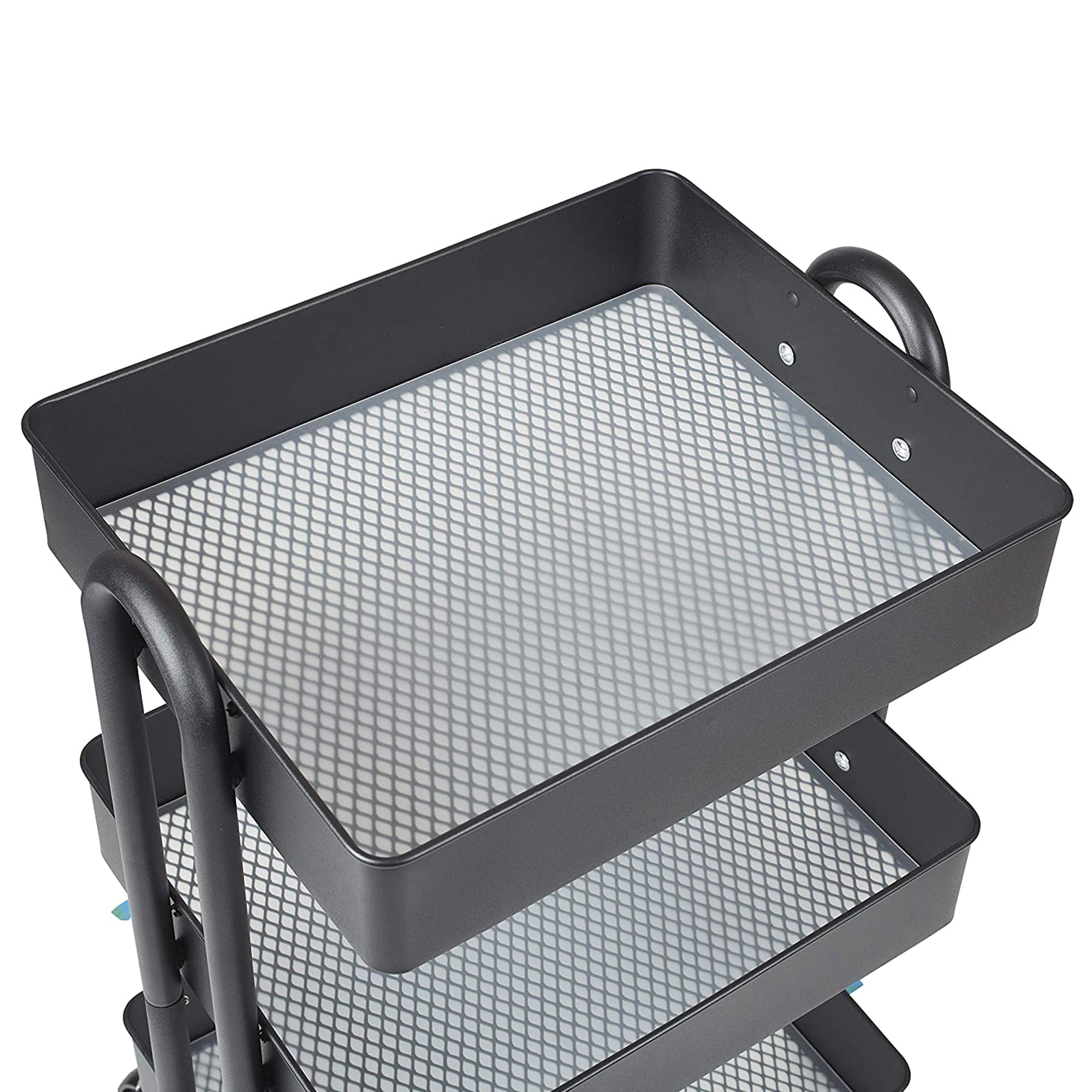 ECR4Kids 4 Tier Metal Rolling Storage Organizer Utility Cart w/ 4 ...