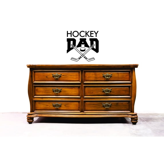 Hockey Dad Quote Stick Puck Picture Art Sports Team Vinyl Wall Decal Sticker ? 20x30 Inches