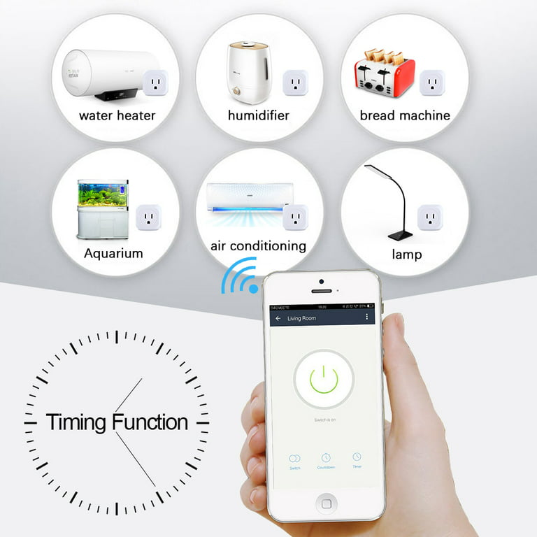 Aoycocr Bluetooth WiFi Smart Outlet Plug with Timer Function - Remote –  Totality Solutions Inc.