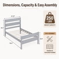 thumbnail image 6 of SESSLIFE Twin Bed Frame, Solid Wood Twin Platform Bed Frame with Headboard & Footboard, No Box Spring Needed with 250LBS, Easy Assembly, Grey, 6 of 8