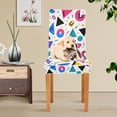 thumbnail image 4 of Yayeee 4 Pack Dining Chair Covers Stretch Parson Chairs Slipcovers Seat Protector, Yellow Retro Shapes, 4 of 6
