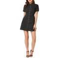 thumbnail image 2 of Allegra K Women's Denim Dress Puff Short Sleeve Button Shirt Dresses, 2 of 6