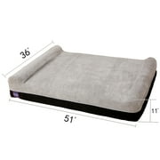 Laifug Orthopedic Memory Foam Dog Bed, Jumbo Size with Waterproof Liner & Washable Cover, Gray