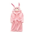 thumbnail image 2 of LSLJS Boys Girls Robe Kids Flannel Hooded Bathrobe Sleepwear Toddler Plush Robes With Belt, Kids Robe, 2 of 3