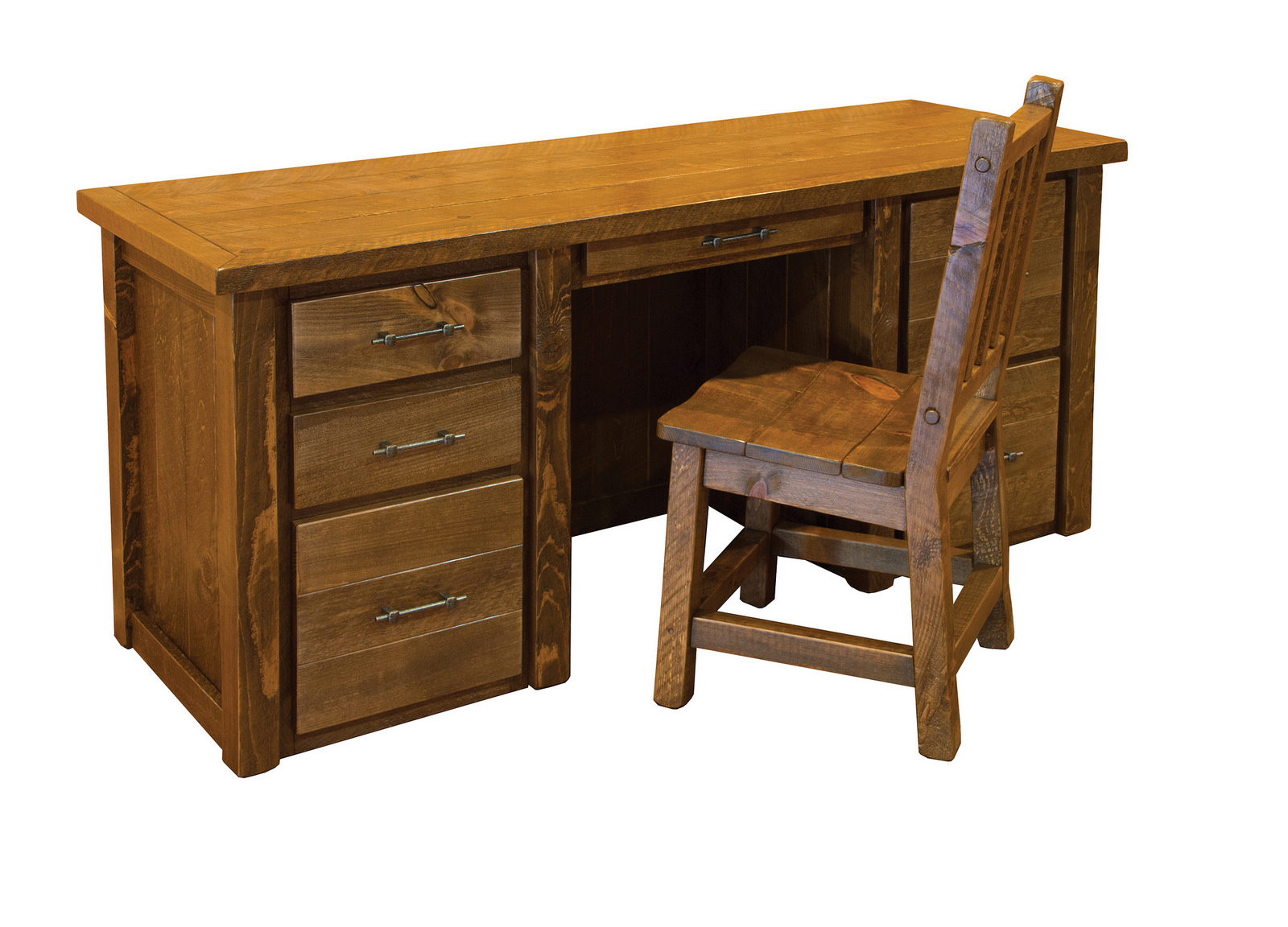 Furniture Barn USA™ Barn Wood Style Timber Peg Executive Desk with Chair - Walmart.com