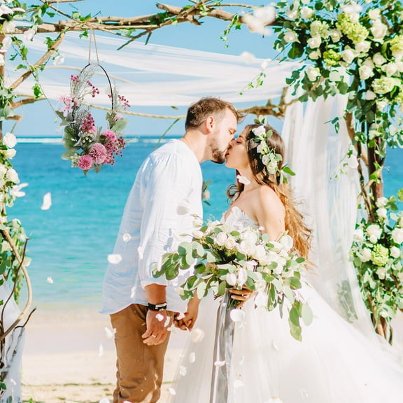 WHAMVOX 1Set Pink Plastic Wreath Pendant for Front Door Wreath Hoop with Iron Wedding Decor