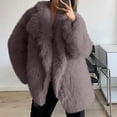 thumbnail image 2 of Juebong Womens Oversized Faux Fur Coats Luxury Warm Furry Jackets Long Sleeve Lapel Shaggy Parka Winter Jacket Furry Open Front Outerwear Dark Gray,L, 2 of 7