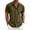 #04Dark Green, variant on Men's Linen Cotton Long Sleeve Button Down Henley Shirt Casual Solid Band Collar Beach Shirts Khaki XL