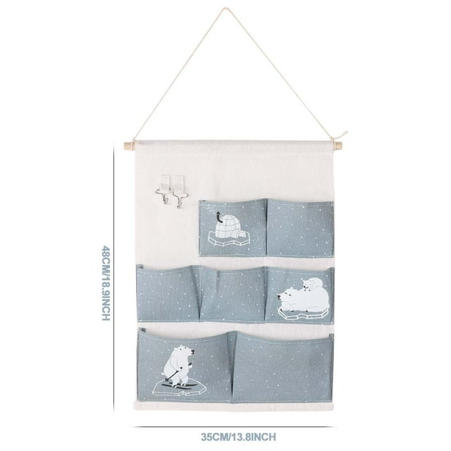 Easy For Storage Storage Bag, Hanging Storage Bag, Travel for Holiday Gift Blue Bear
