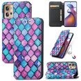 thumbnail image 1 of Compatible With Motorola Moto S30 Pro Case Colorful Wallet Card Slot Pu Leather Kickstand Magnetic Rfid Blocking Cover, 1 of 3