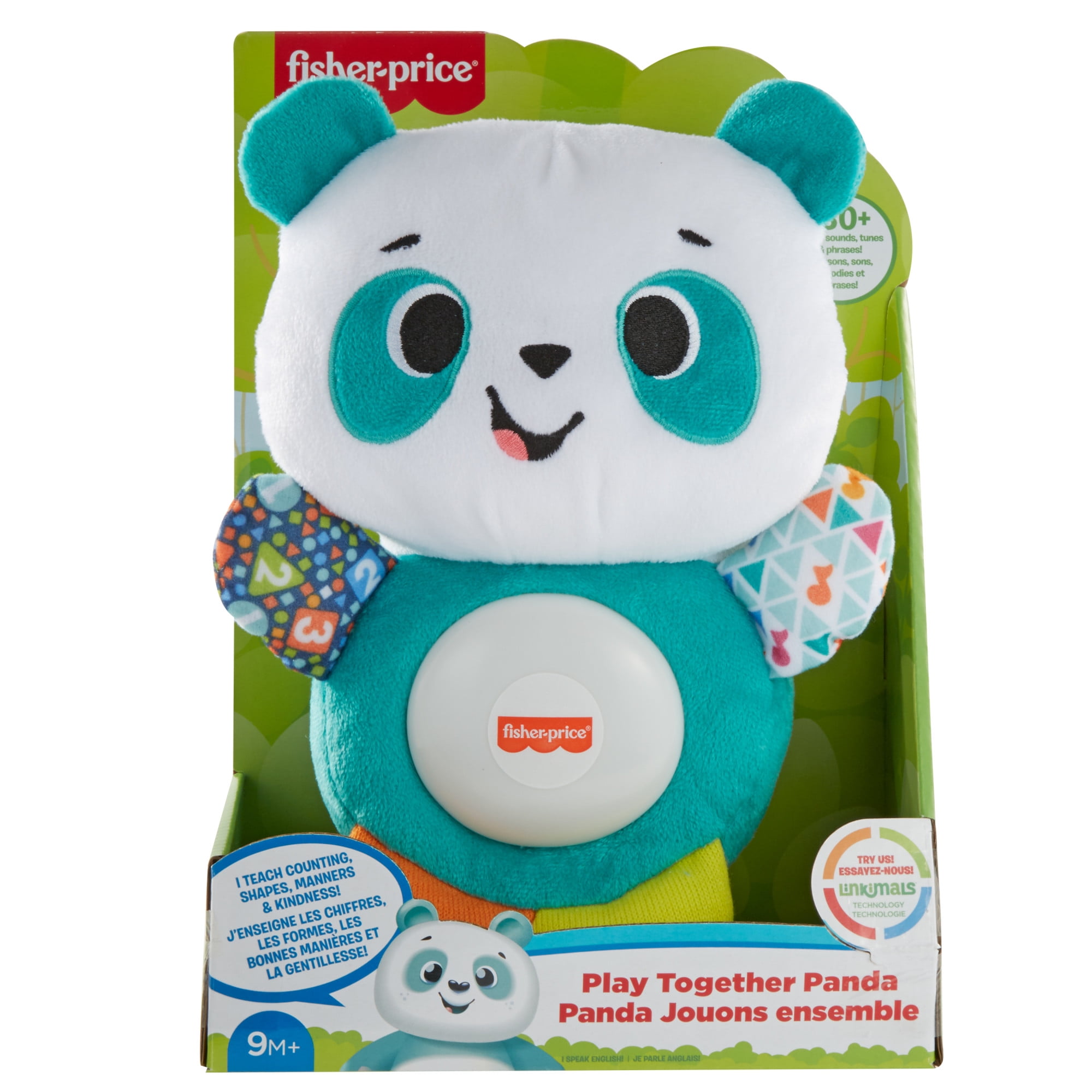 Fisher-Price Linkimals Play Together Panda Interactive Musical Plush Toy for Infant & Toddler