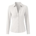 thumbnail image 5 of StSilkitty Button down Shirts for Women Solid Color Long Sleeve Collared Blouses Lightweight Dressy Casual Tops, 5 of 6